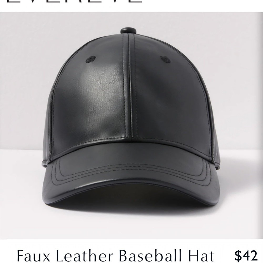 Evereve Black Faux Leather Cap